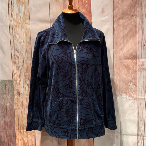 Style & Co. Jackets & Blazers - Style & Co Sport velour full zip jacket w pockets